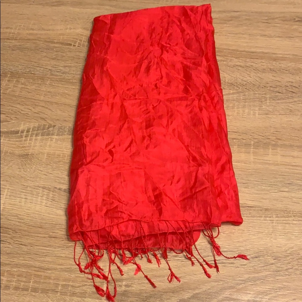 Long Silk Pink Scarf